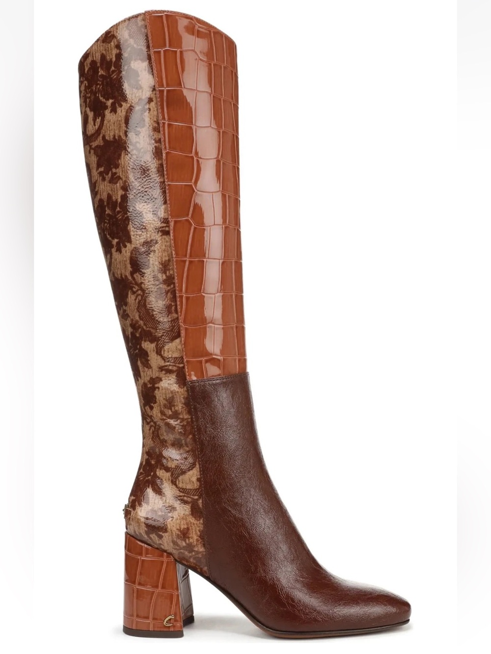 Circus NY by Sam Edelman Billie Cognac Multi Wide Calf Knee High Boots 9 NWOB